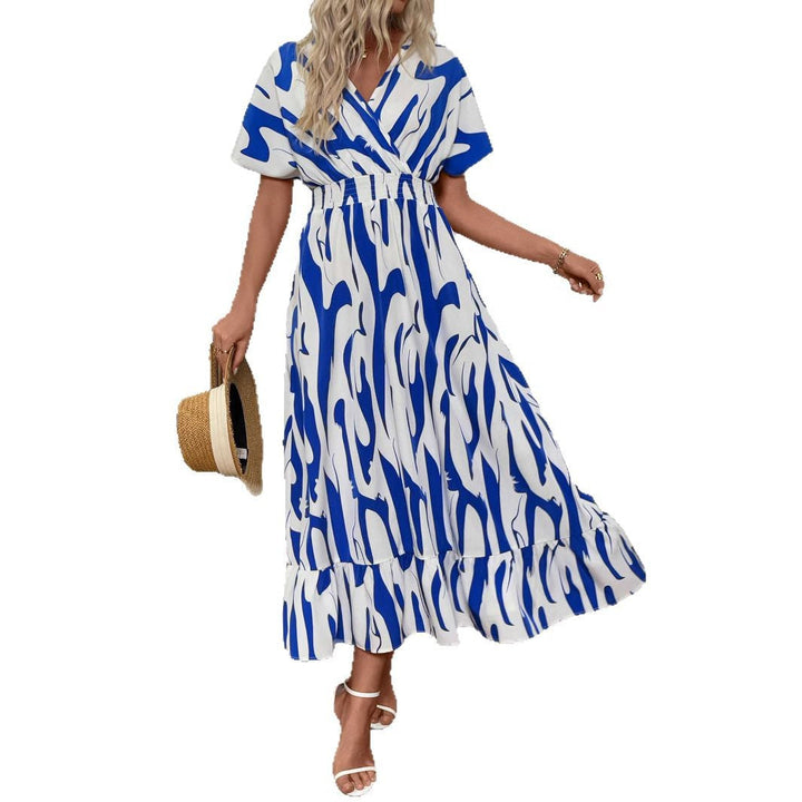 Damen Maxi-Kleid mit fließendem Schnitt und modischem Wickeldesign W&W Mode