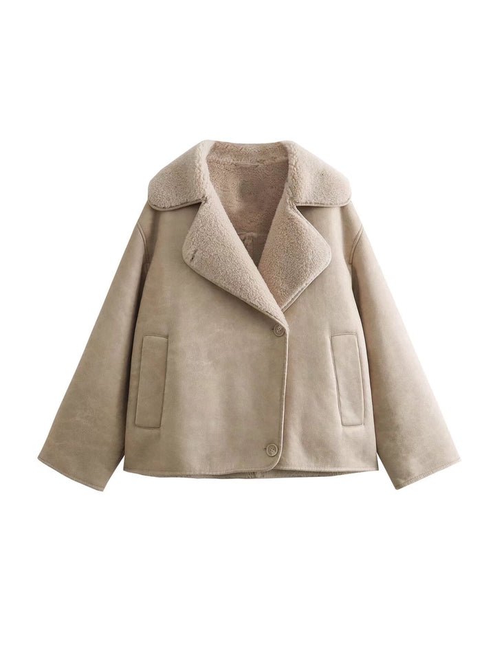 W&W Mode | Klassische Kurze Lederjacke Damen