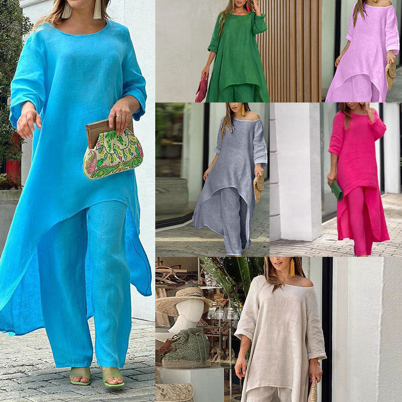 Damen lässiges Oberteil mit asymmetrischem Schnitt und eleganter Langarmoptik W&W Mode
