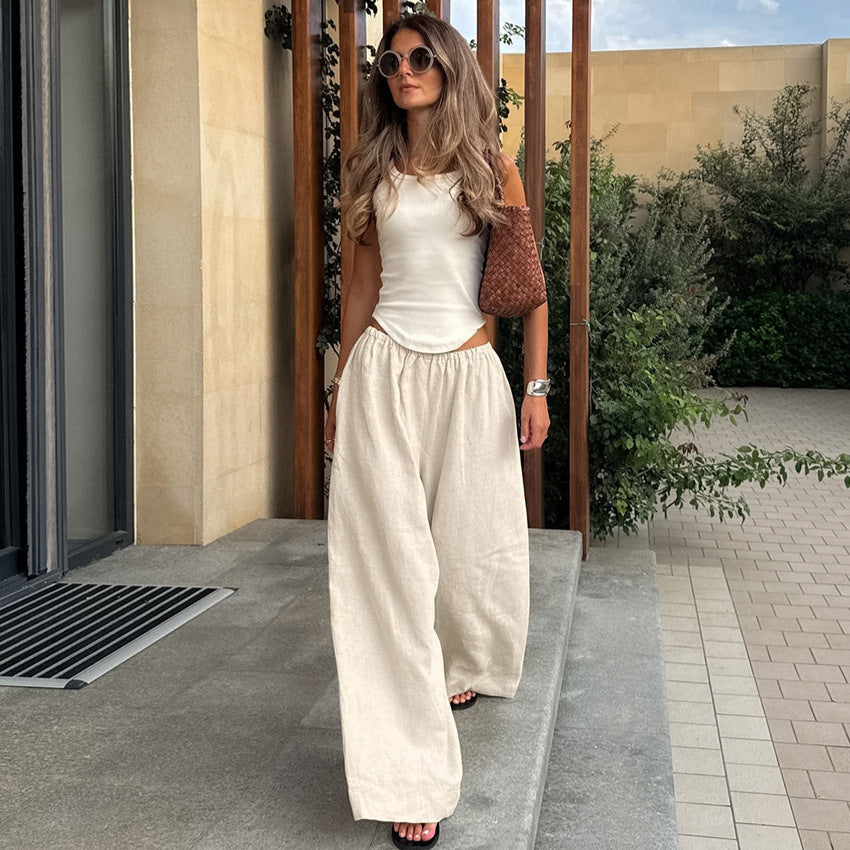 Damen Weite Leinenhose W&W Mode
