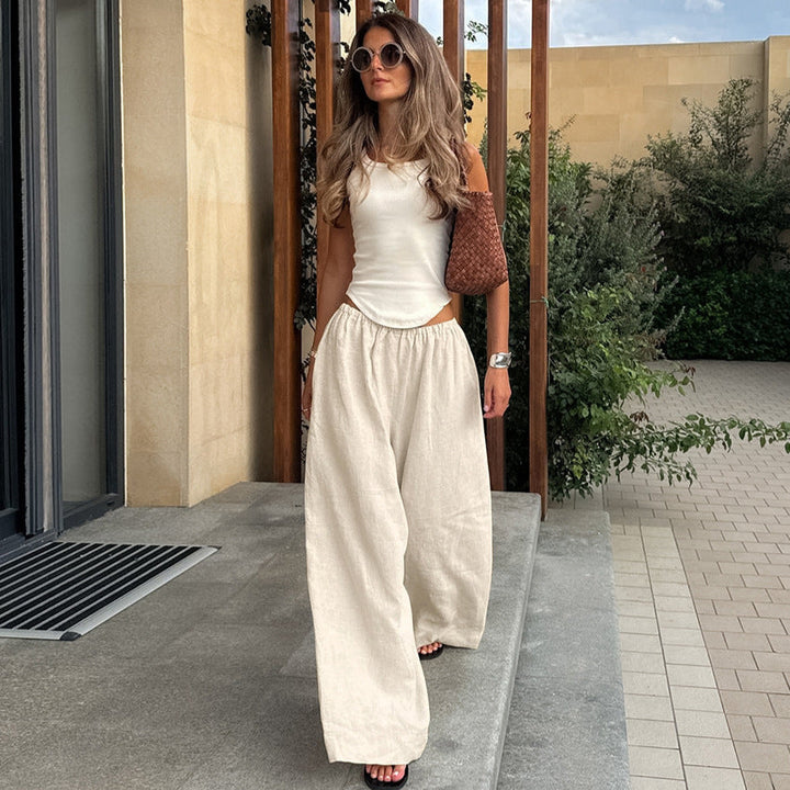 Damen Weite Leinenhose W&W Mode
