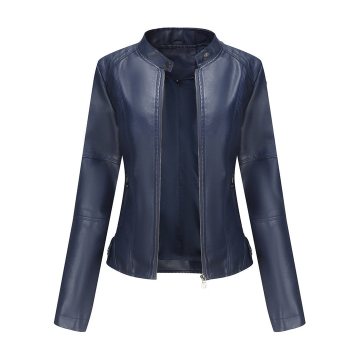 W&W Mode - Damen schlichte Kunstlederjacke für einen kantigen Look