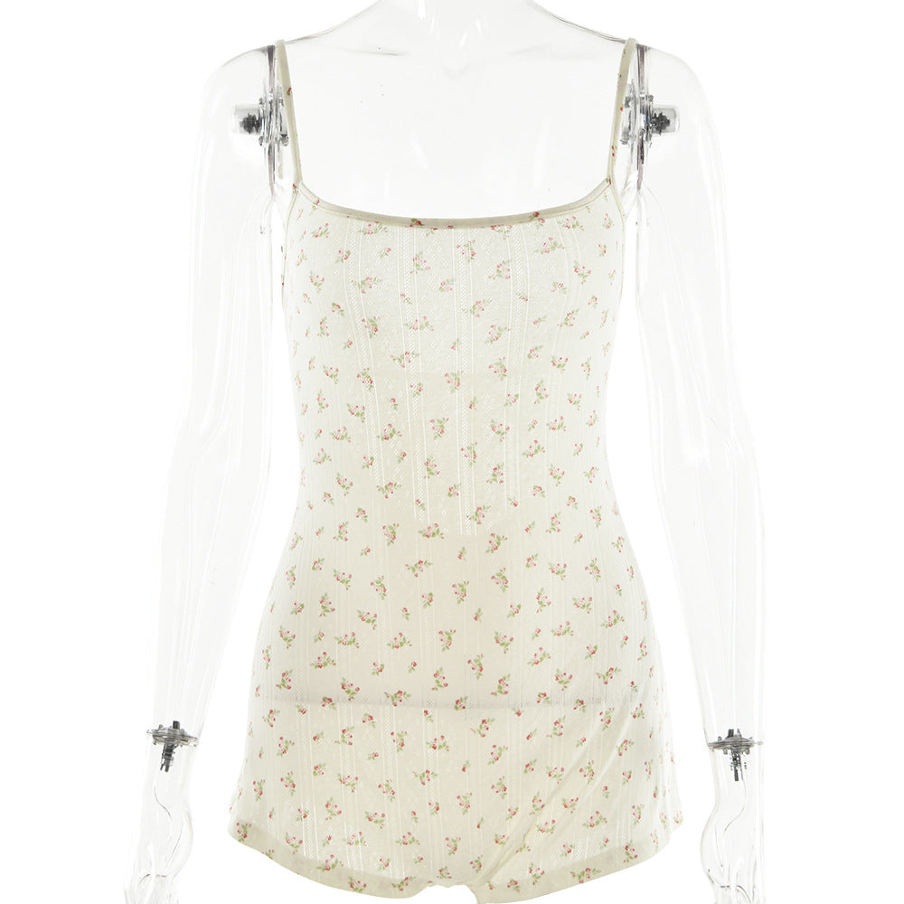 Damen Blütenmuster Spitzenbodysuit W&W Mode