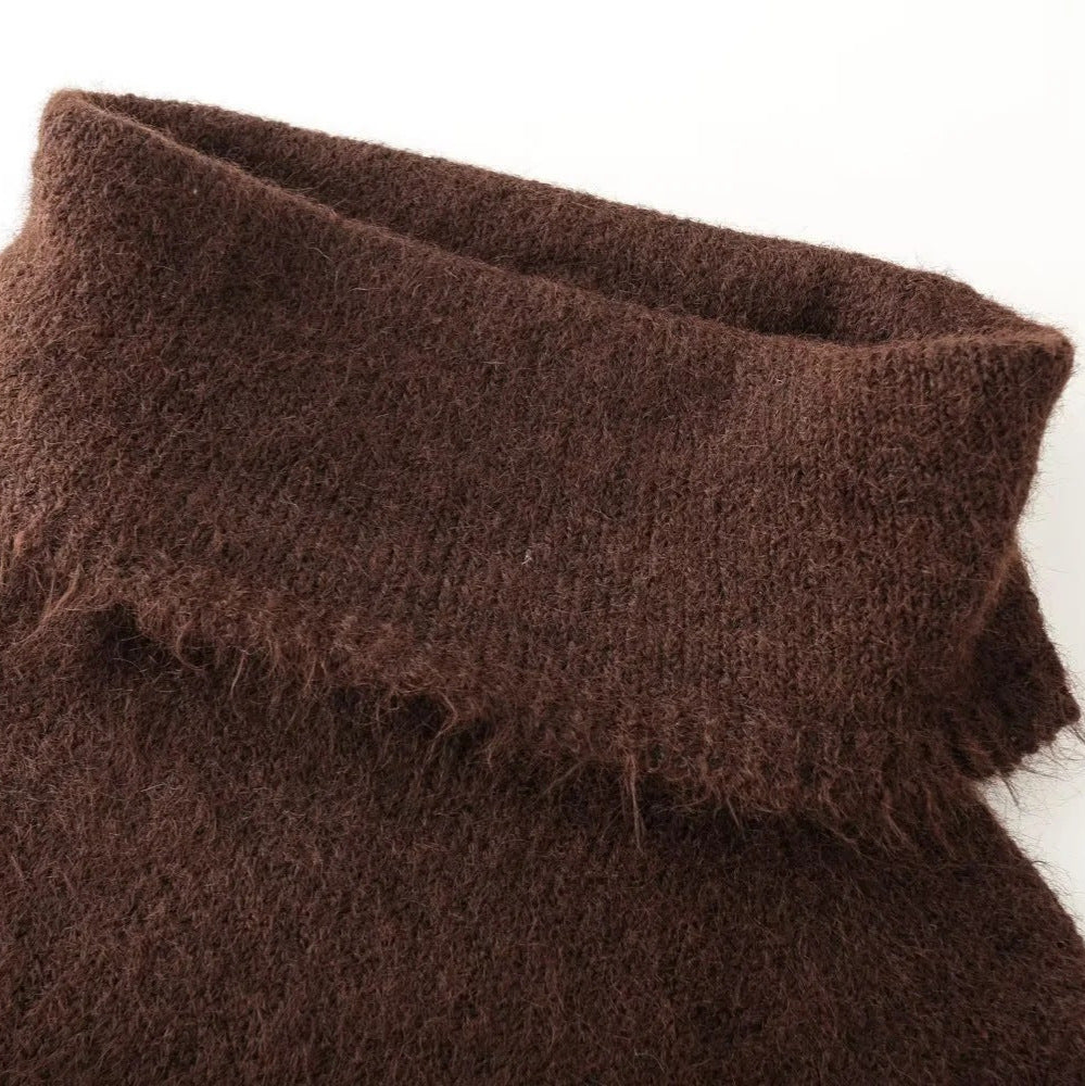 Damen kuscheliges Strickoberteil mit voluminösem Rollkragen W&W Mode