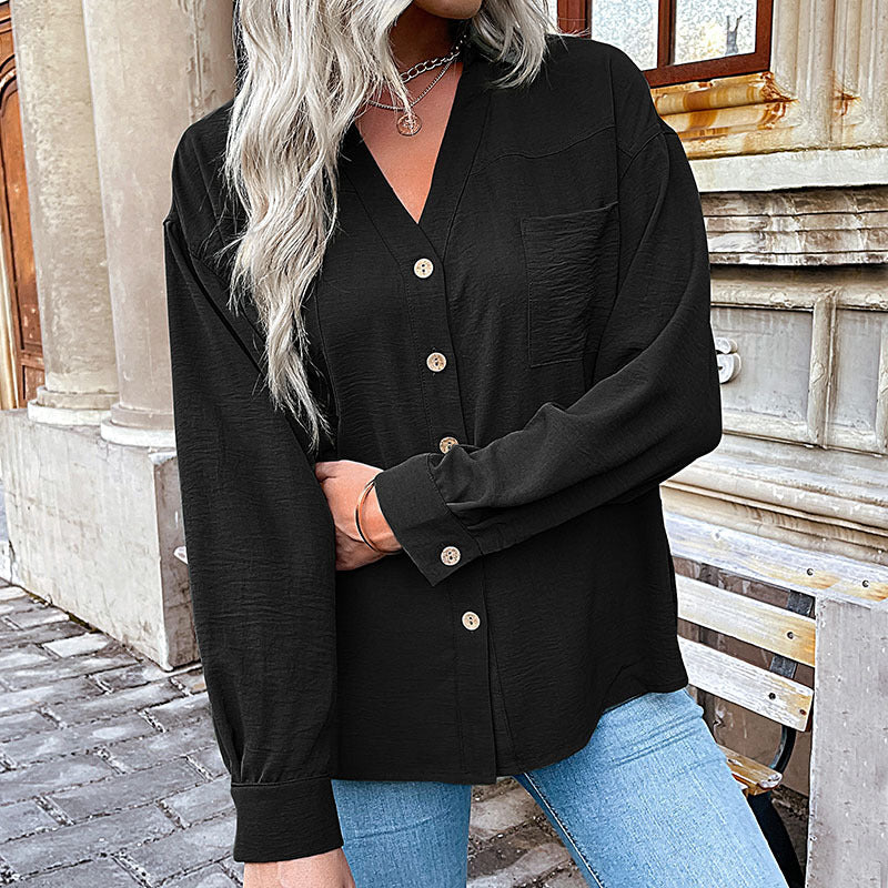 Damen Bluse mit lässigem Schnitt und dekorativen Knopfdetails W&W Mode