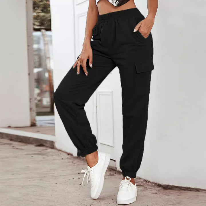 Damen Cargo-Hose mit elastischem Bund und praktischen Seitentaschen W&W Mode