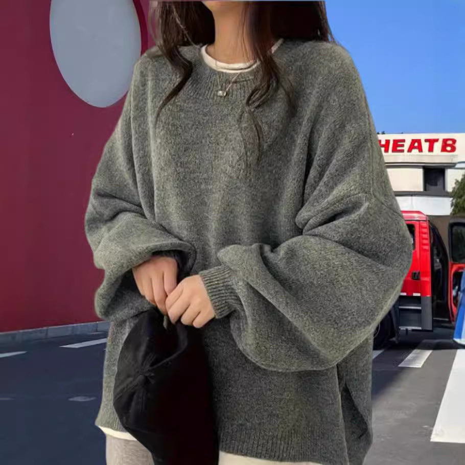 Damen Oversized Strickpullover mit eleganten Puffärmeln und modernem Design W&W Mode