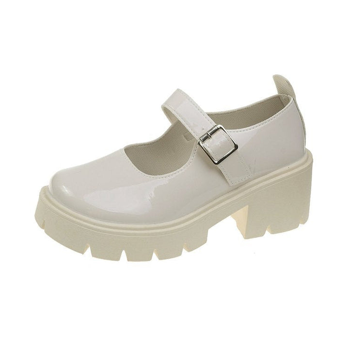 Damen Retro-Mary Jane Schuhe mit stabiler Plateausohle W&W Mode
