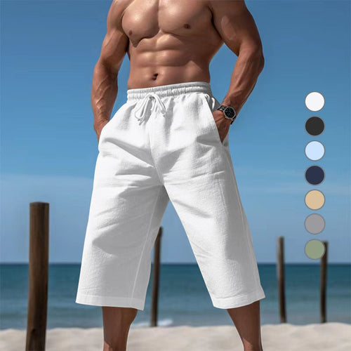 Herren nan lässige knielange Bermuda-Shorts mit elastischem Bund und Tunnelzug W&W Mode
