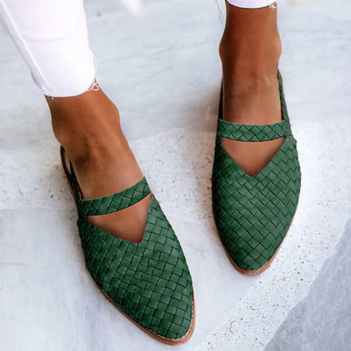 W&W Mode | Woven Style Spitze Slingback Flats Für Damen