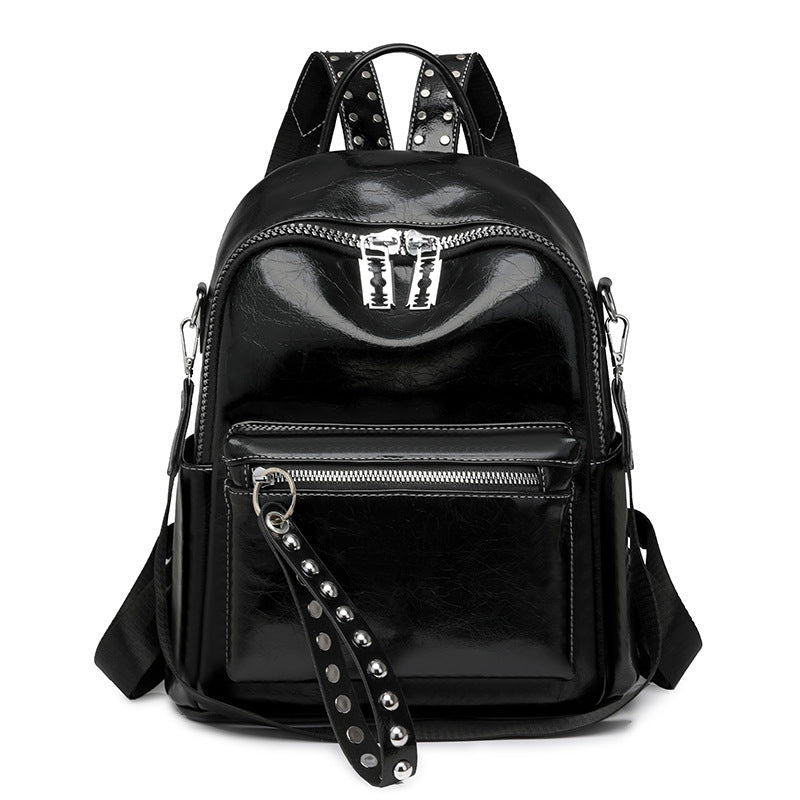 W&W Mode | Rucksack - Silber - Hochwertiges Leder mit Polyester-Futter