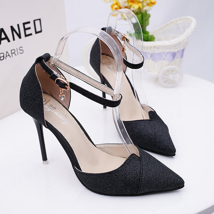 Damen Glitzernde Pumps mit Riemchen W&W Mode
