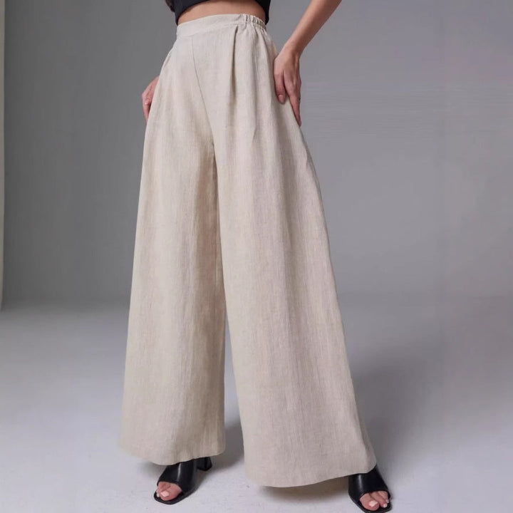 Damen Weitgeschnittene Leinen-Hosen W&W Mode