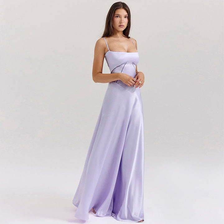 Damen Abendkleid mit figurbetontem Schnitt und elegantem Satin-Finish W&W Mode