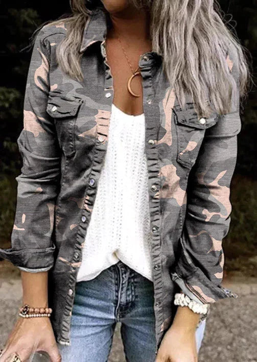 Halblange Damenjacke im eleganten Stil