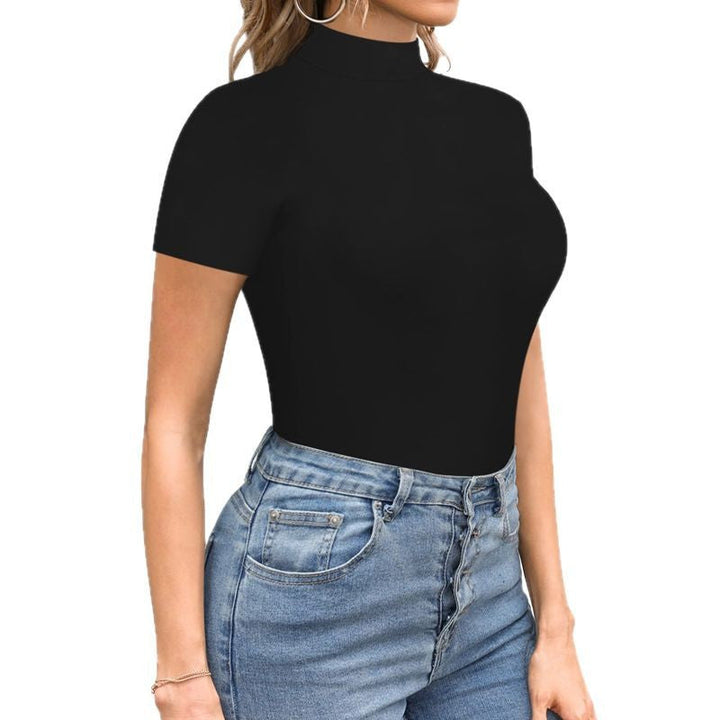 Damen Body mit hohem Kragen und Kurzarm W&W Mode
