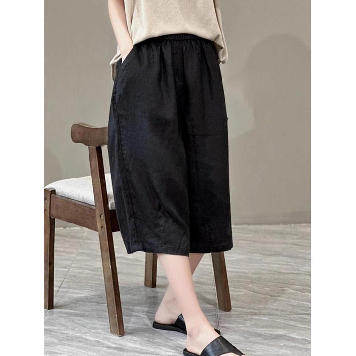 Damen Relaxed Fit Leinen Culotte Shorts W&W Mode