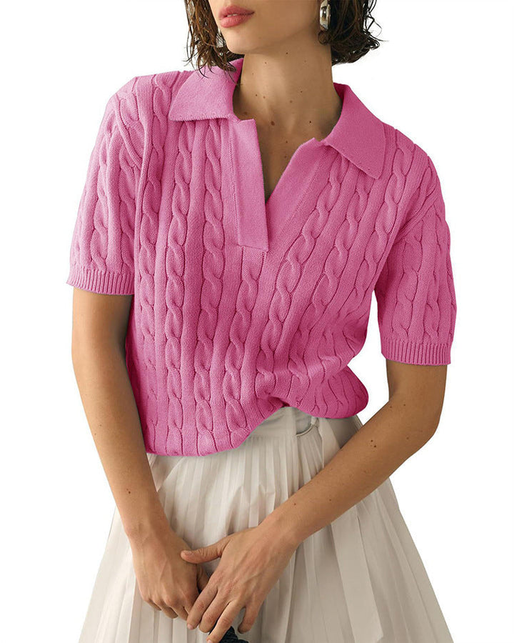 W&W Mode | Polo-Kragen Twist Strickpullover