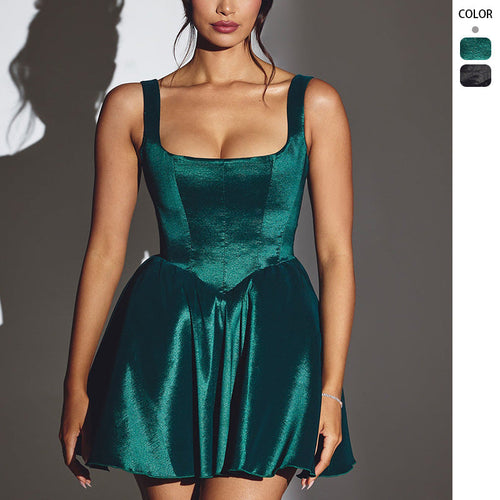 Damen Minikleid mit elegantem Bustier und schwingendem Rock W&W Mode