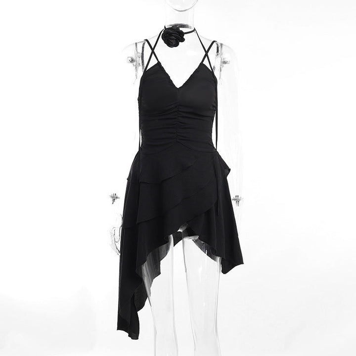 Damen asymmetrisches Sommerkleid mit Rüschendetails W&W Mode