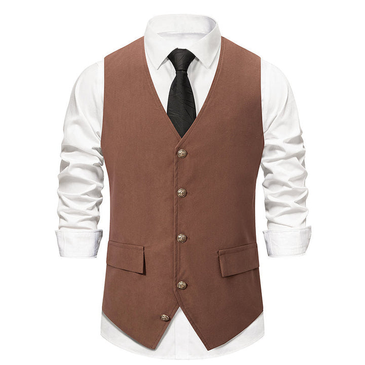 Herren Eleganter Maßgeschneiderter Anzug Weste W&W Mode
