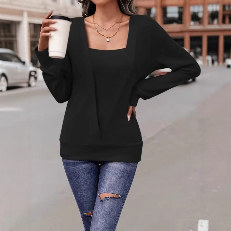 Damen eleganter Pullover mit V-Ausschnitt und schickem Details W&W Mode