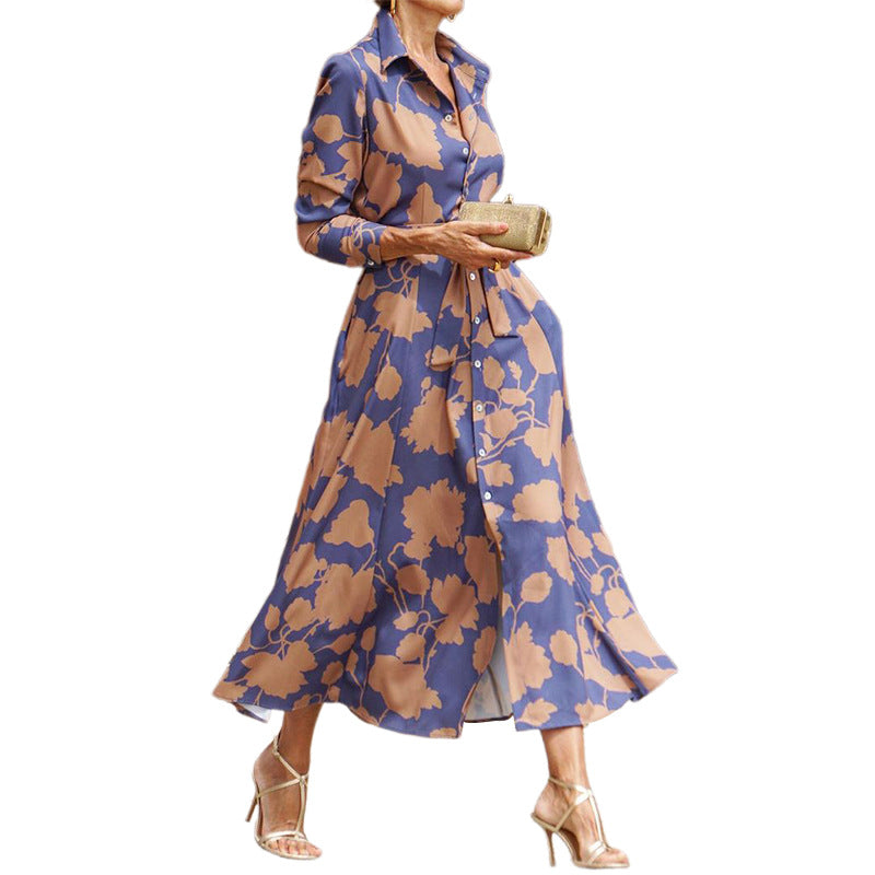Damen Hemdblusenkleid mit floralem Muster und modernem Schnitt W&W Mode