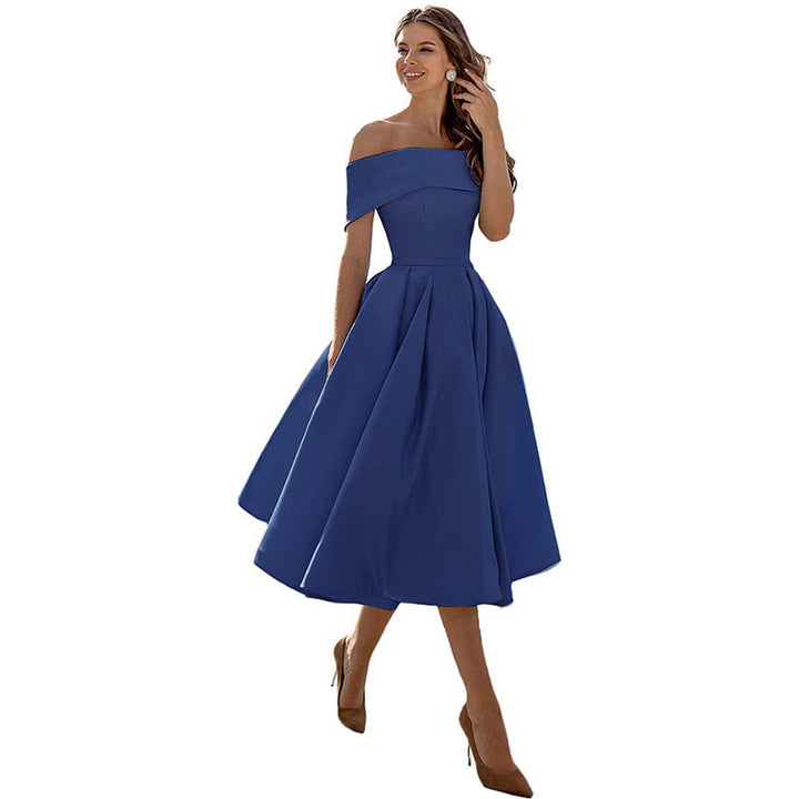 W&W Mode | Legere Mode Satin Cocktailkleid Ohne Träger