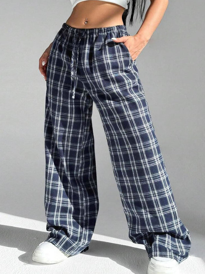Damen Karierte Freizeithose W&W Mode