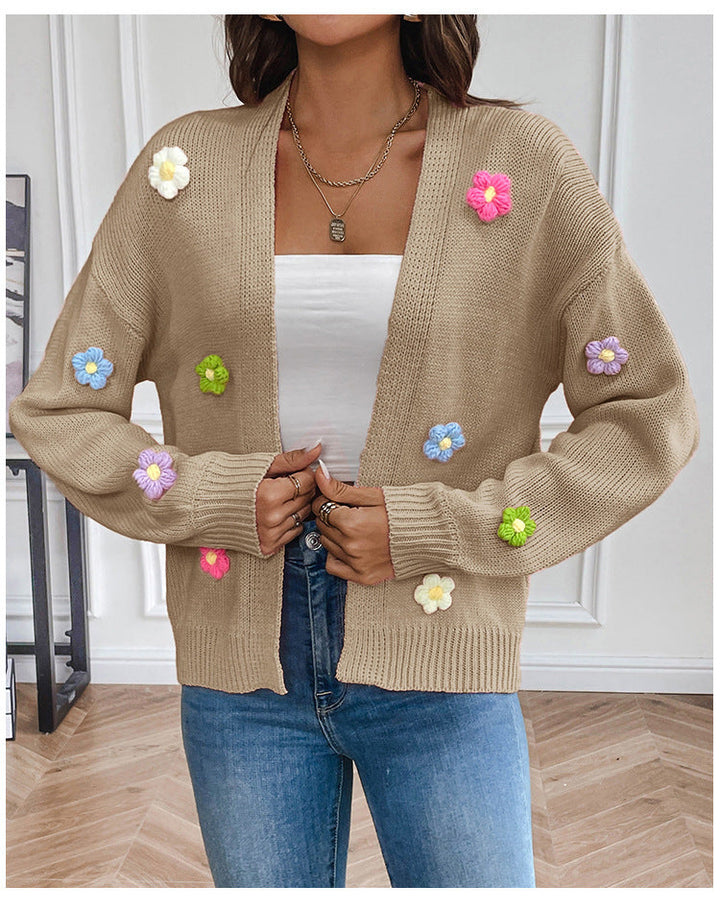 W&W Mode | Handgehäkelter floral gestrickter Cardigan