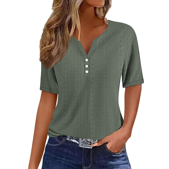 W&W Mode | Jacquard Hohl Kurzarm T-Shirt