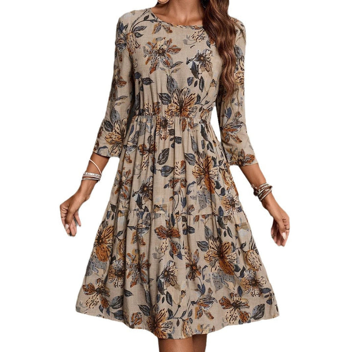 Damen Midikleid mit lockerem Schnitt und floralen Mustern W&W Mode