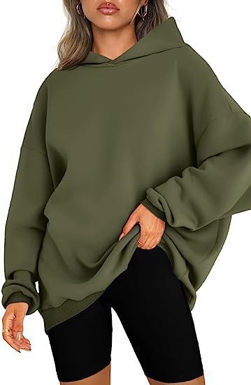Damen oversized Kapuzenpullover mit seitlichen Schlitzen W&W Mode