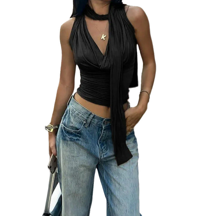 Damen Wickeltop mit raffinierten Drapierungsdetails W&W Mode