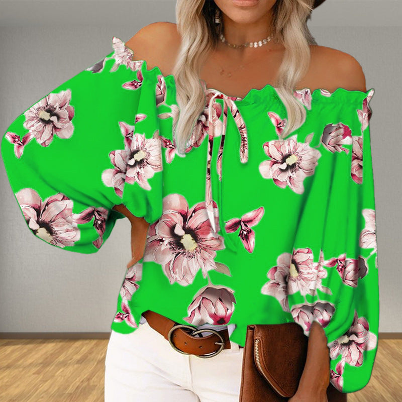 Damen Off-Shoulder-Bluse mit Blumenmuster W&W Mode