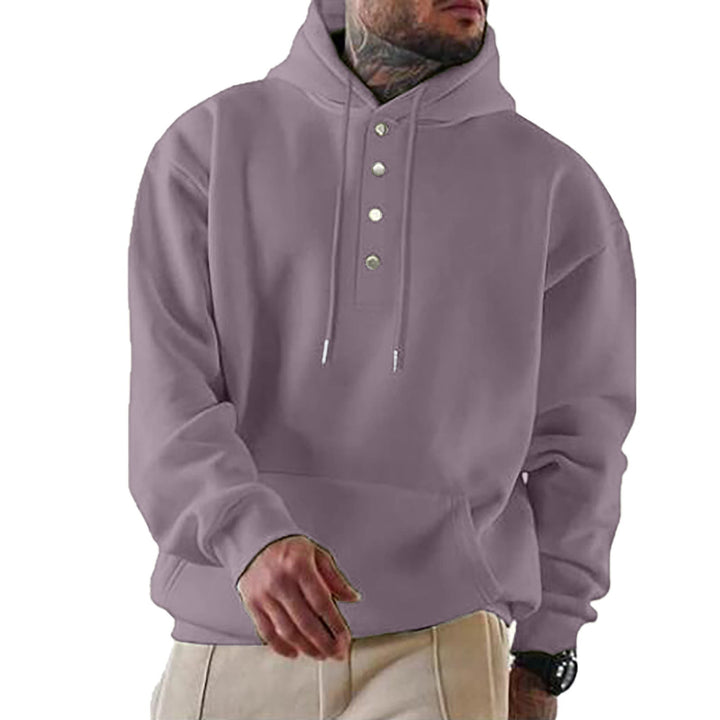 Herren Kapuzenpullover mit Knopfleiste und XXL-Passform W&W Mode