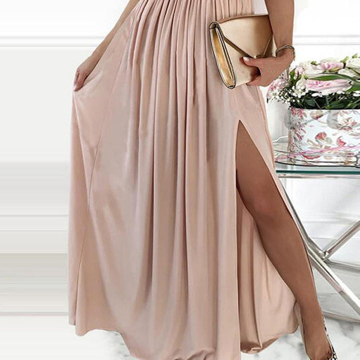 Damen Elegantes Abendkleid mit asymmetrischem Oberteil und schimmerndem Rock W&W Mode