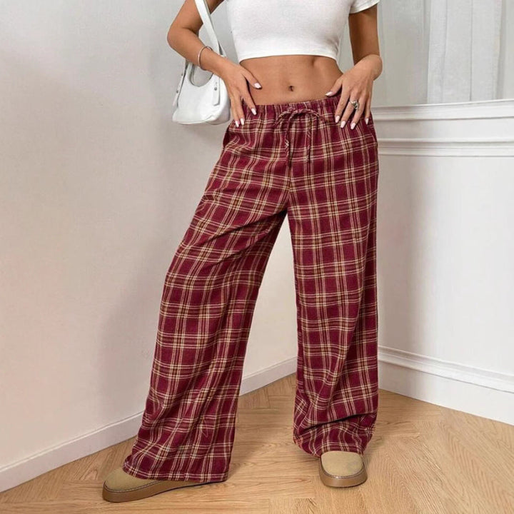 Damen Karierte Freizeithose W&W Mode