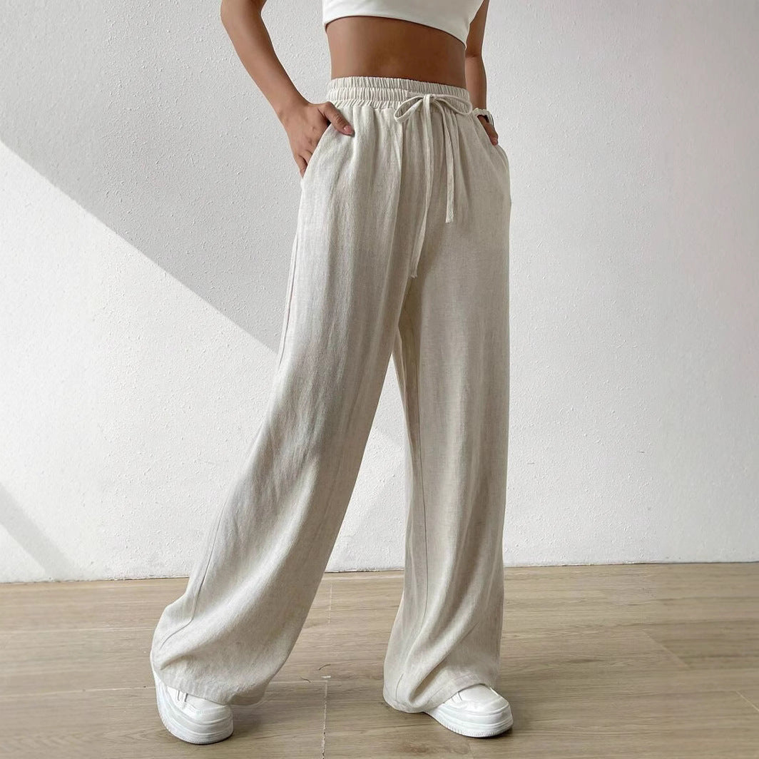 Damen entspannte Leinenhose W&W Mode