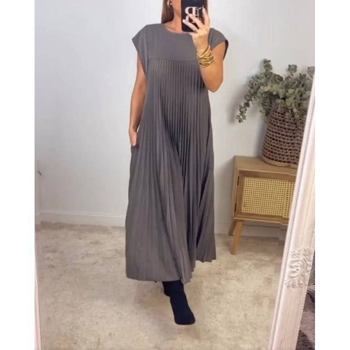 Damen Plissiertes Maxikleid mit elegantem Schnitt und dekorativen Details W&W Mode