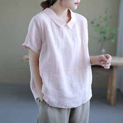 W&W Mode | Leinen Vintage Bluse für Damen - Stilvolle und Bequeme Bluse