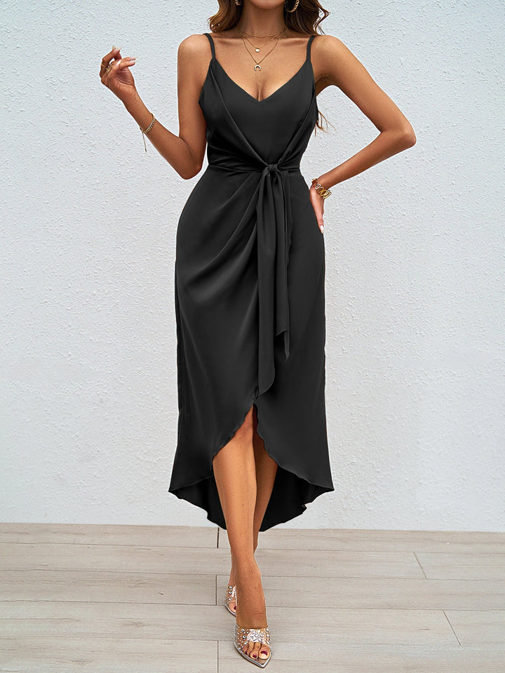 Damen Wickelkleid mit elegantem V-Ausschnitt und verspieltem Schlitz W&W Mode
