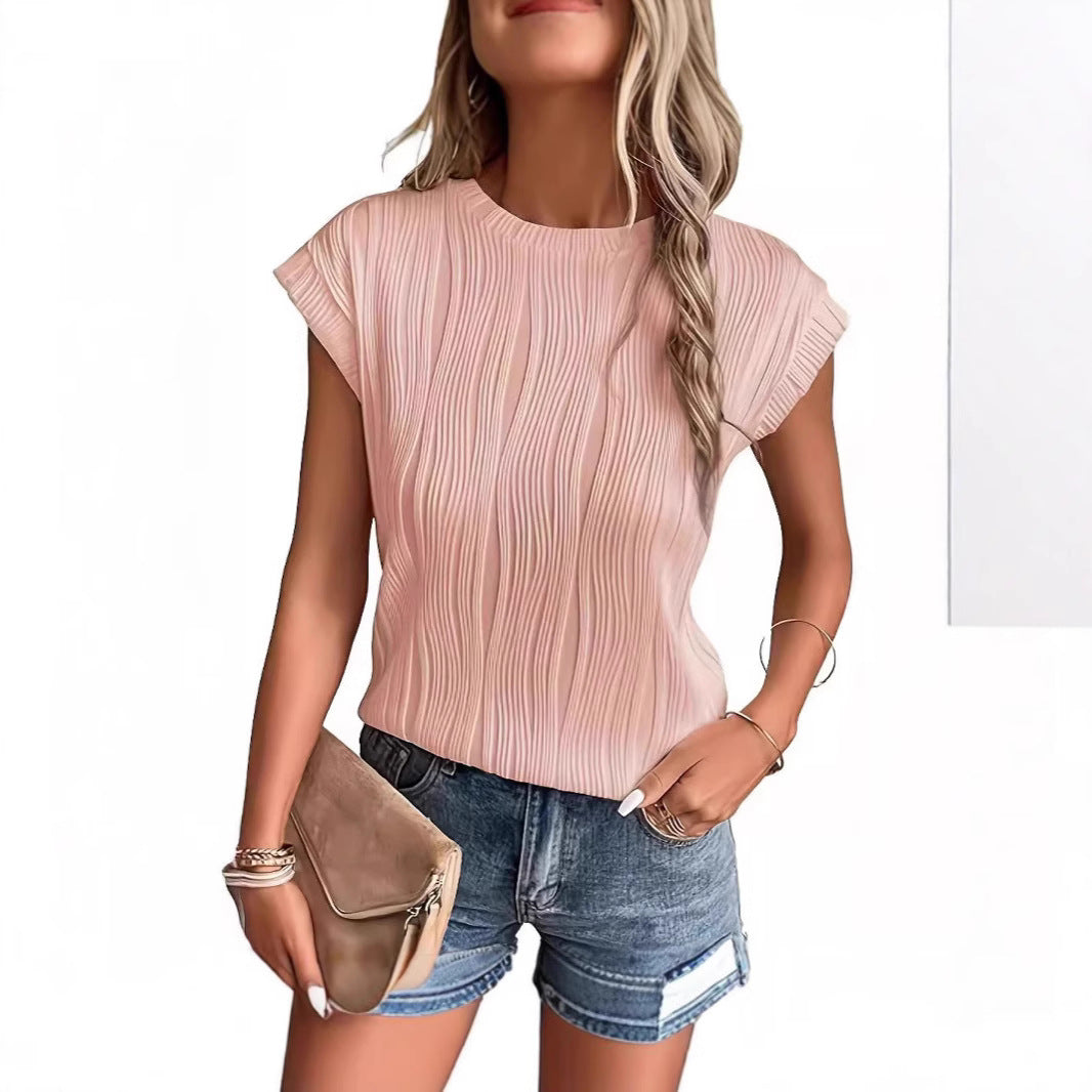 Damen lässiges Plissee-Shirt mit modischem Schnitt und legerem Look W&W Mode