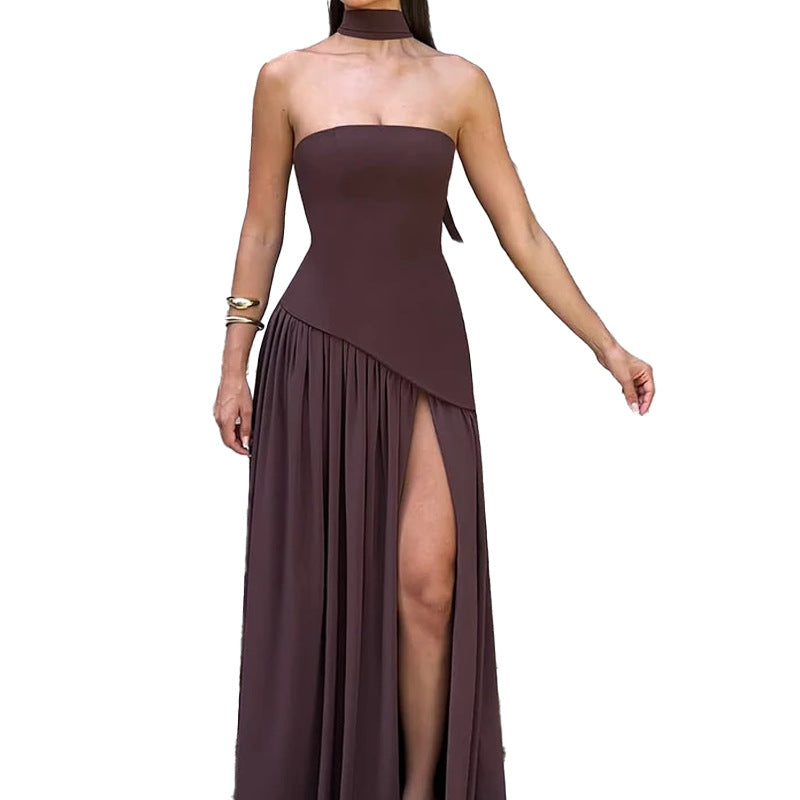 W&W Mode | Elegantes rückenfreies Maxikleid mit Schlitz