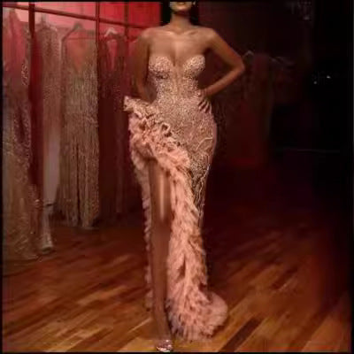 W&W Mode | Gold Silhouette Temperament Pendel Paillettenkleid