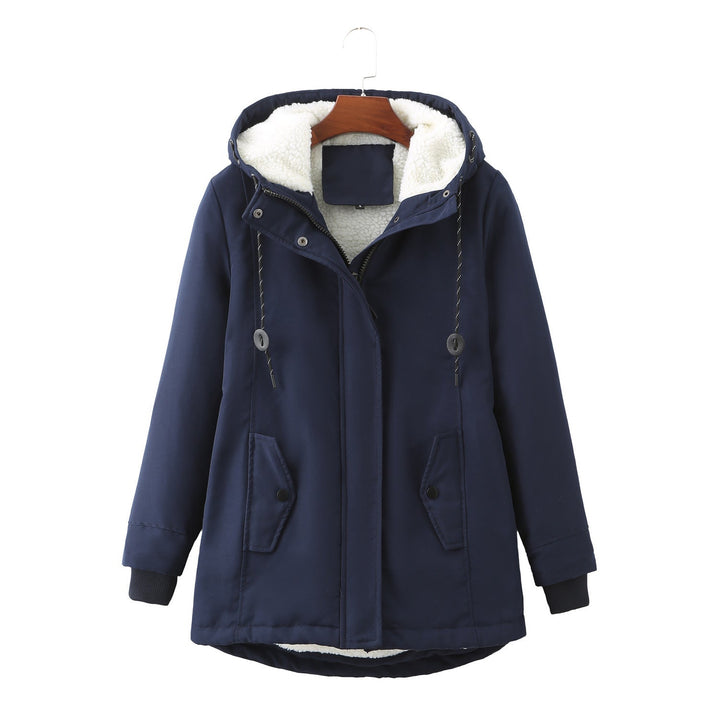 Damen-Winterjacke mit Futter und verstellbarer Kapuze