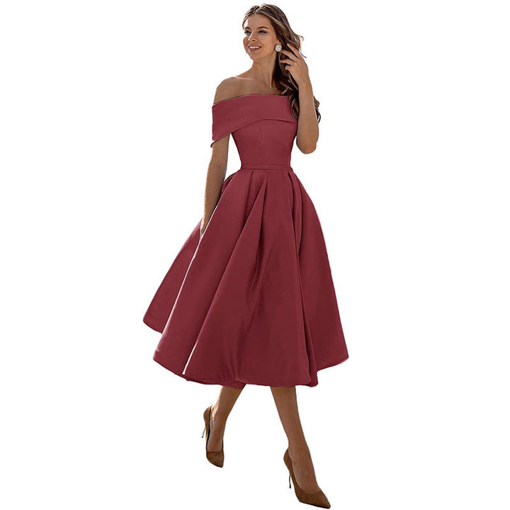 W&W Mode | Legere Mode Satin Cocktailkleid Ohne Träger