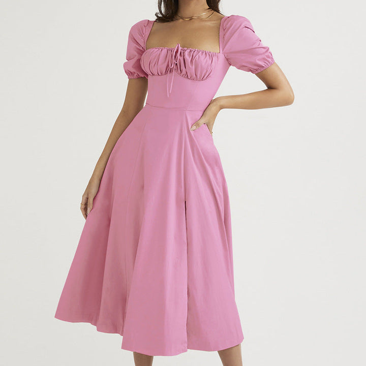 Damen Off-Shoulder Maxikleid mit schmeichelndem Split und elastischem Oberteil W&W Mode