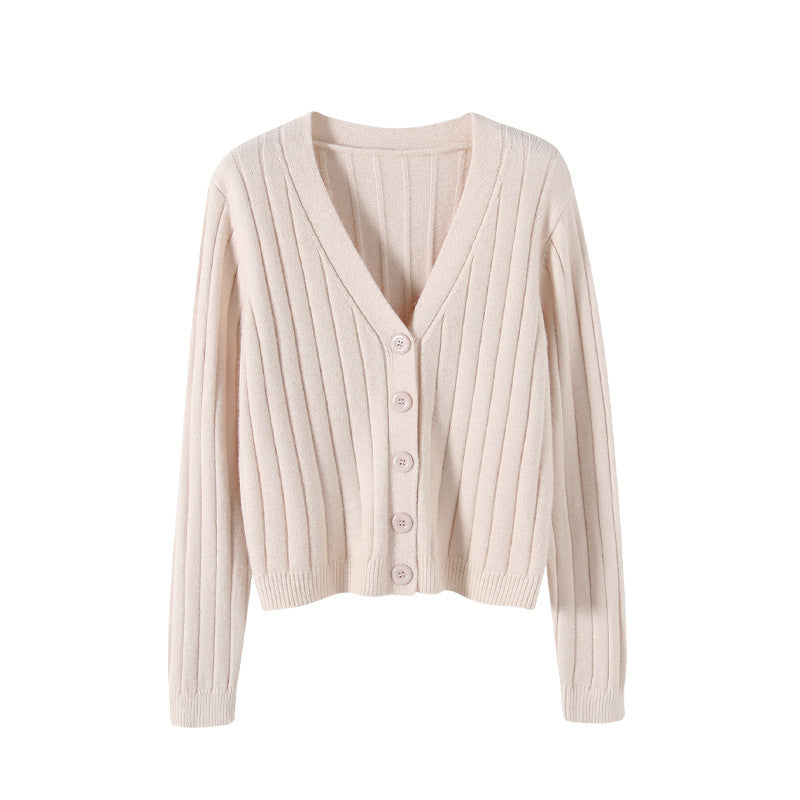 Damen-Kabelstrickpullover mit V-Ausschnitt