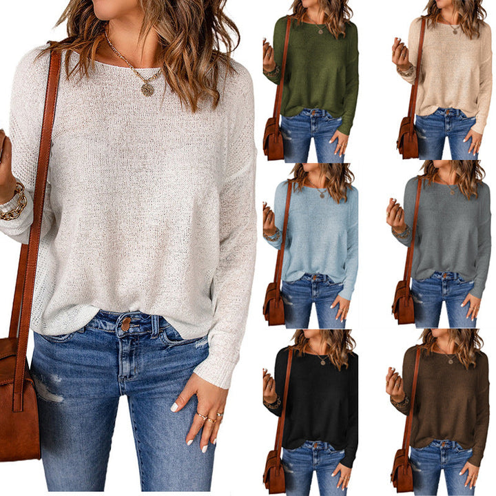Damen bequemer Strickpullover mit weitem Schnitt und lässiger Silhouette W&W Mode